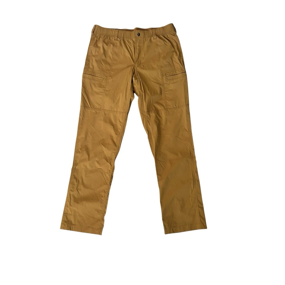 Duluth Trading Hike Yeah Pants Men's Cargo 36x32 Orange DuluthFlex Nylon Outdoor
